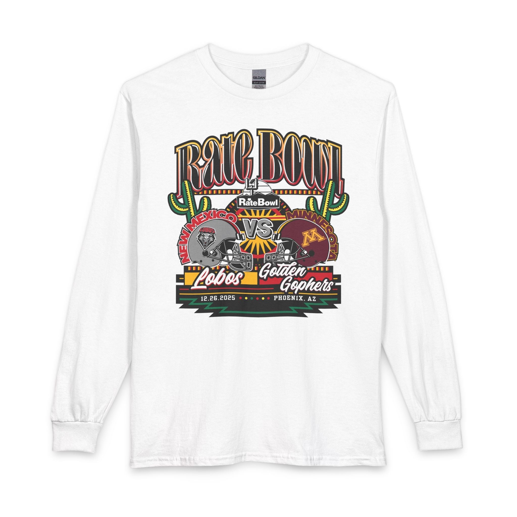 Rate Bowl Long Sleeve T-Shirt — New Mexico Lobos vs Minnesota Golden Gophers Party On LS