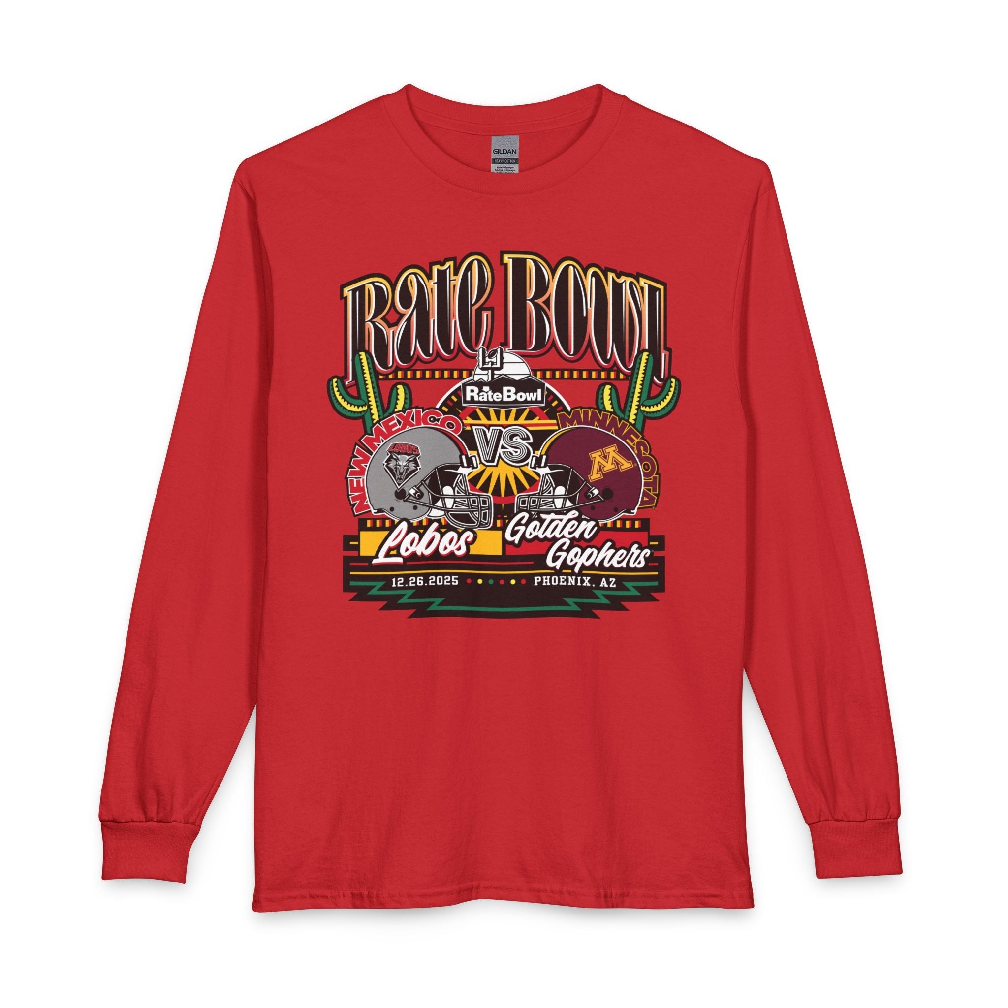 Rate Bowl Long Sleeve T-Shirt — New Mexico Lobos vs Minnesota Golden Gophers Party On LS