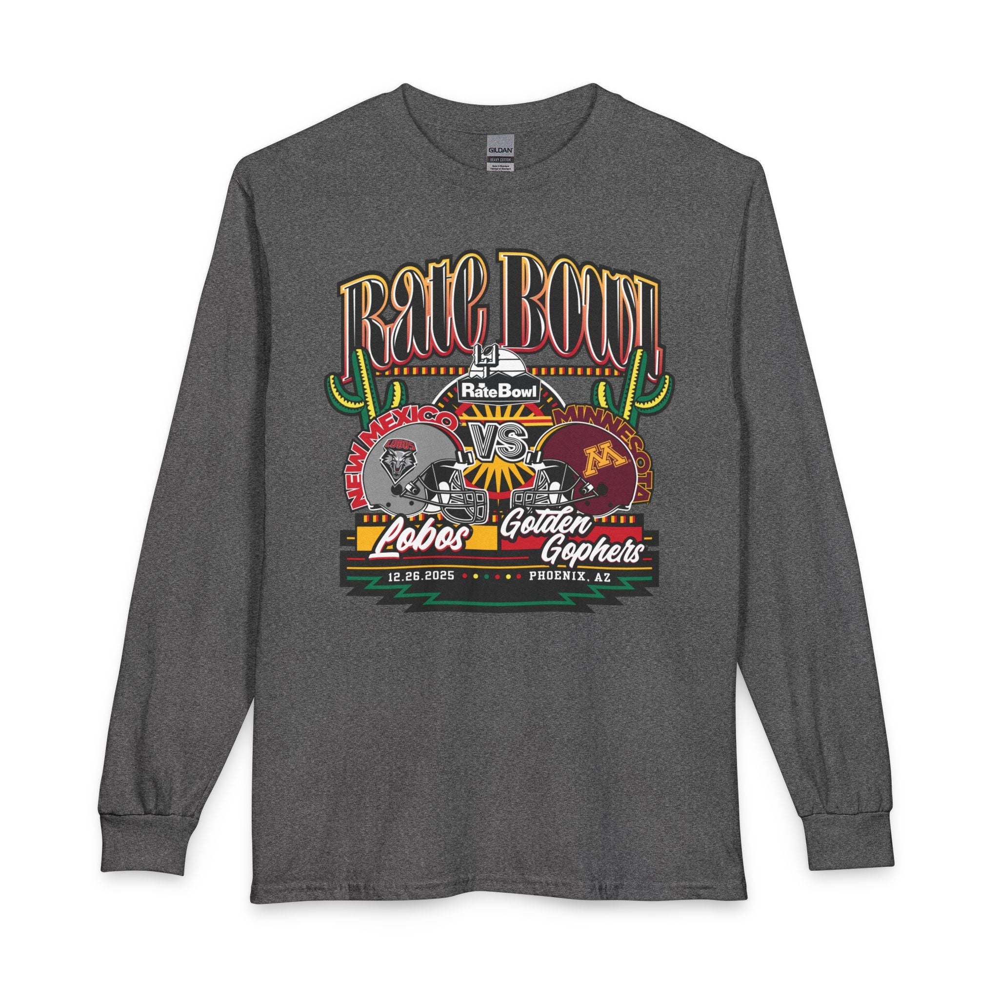 Rate Bowl Long Sleeve T-Shirt — New Mexico Lobos vs Minnesota Golden Gophers Party On LS