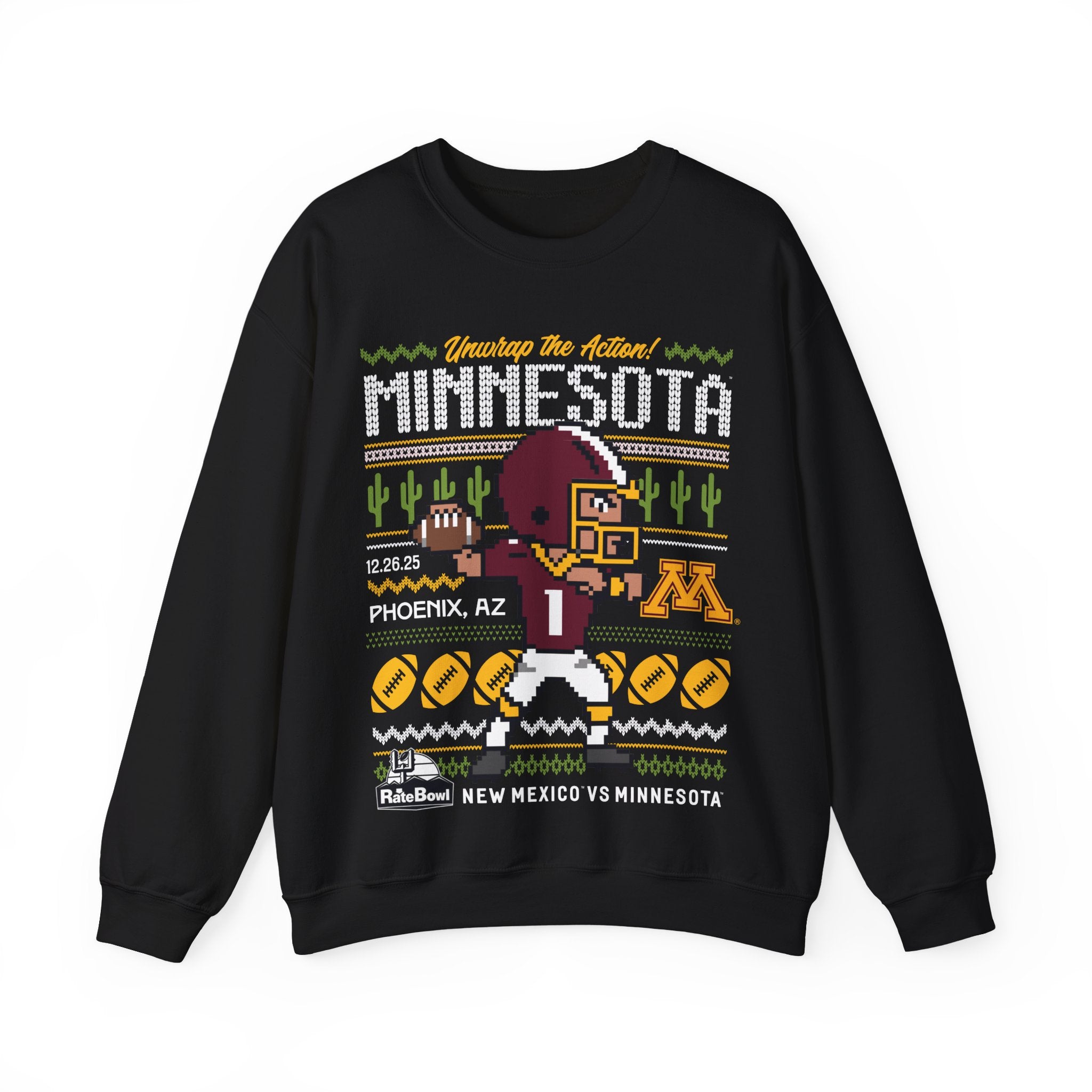 Rate Bowl 2025 – University of Minnesota Golden Gophers 8-Pixel Crewneck Sweatshirt